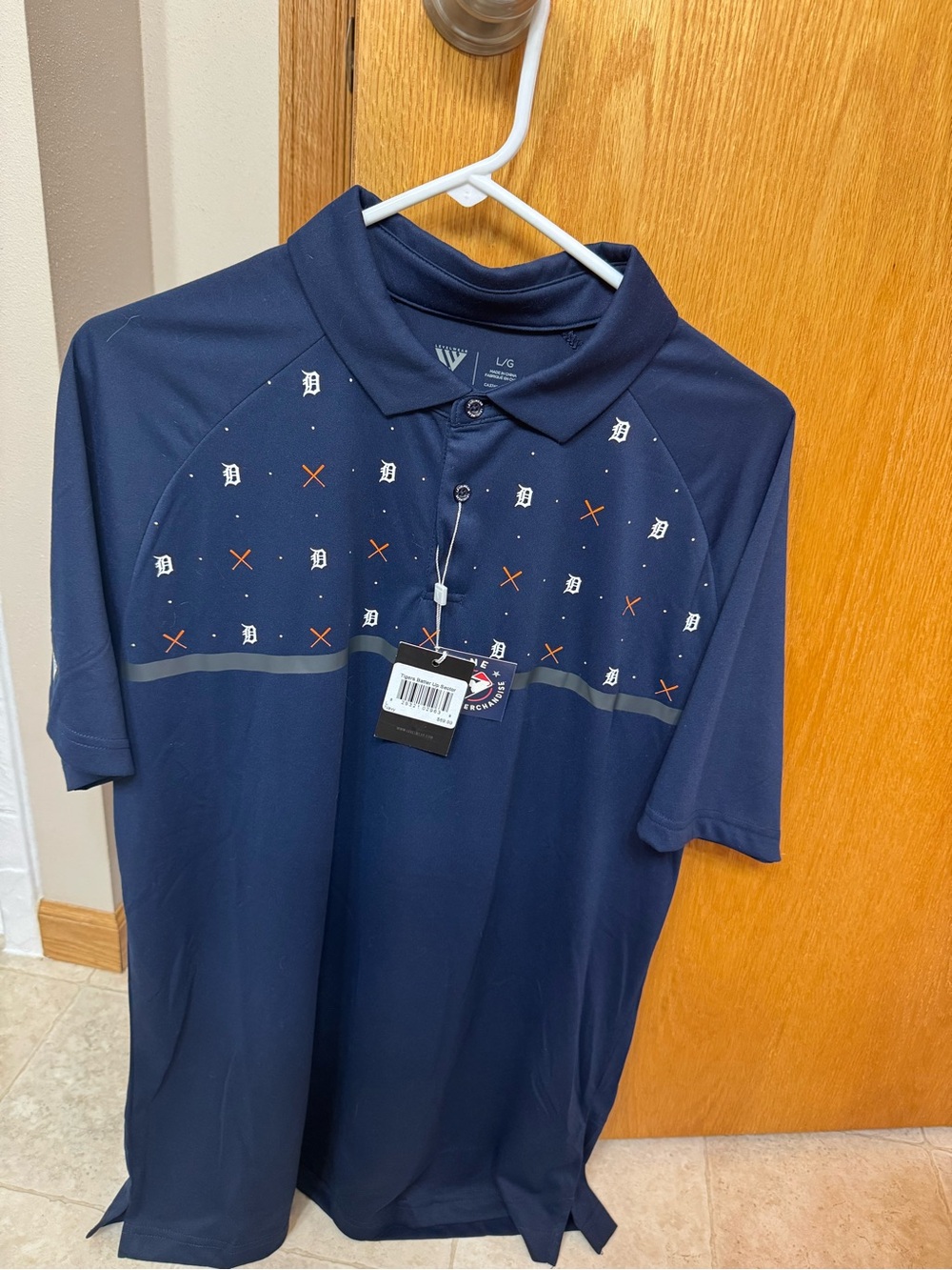 Men's Navy Detroit Tigers Short-Sleeve Polo